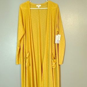 XL LuLuRoe yellow cardigan, New with tags